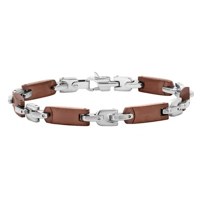 Robert Alton Brown Finish Stainless Steel Men's Bracelet In Two Tone