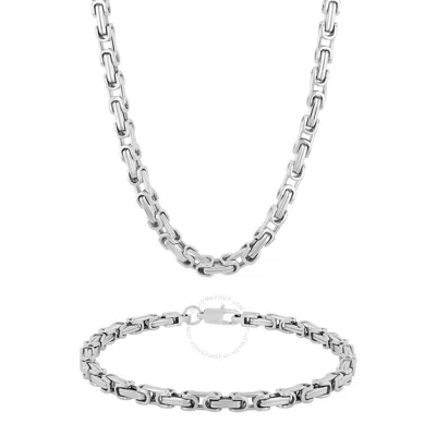 Robert Alton Byzantine Link Stainless Steel Men's Jewelry Set