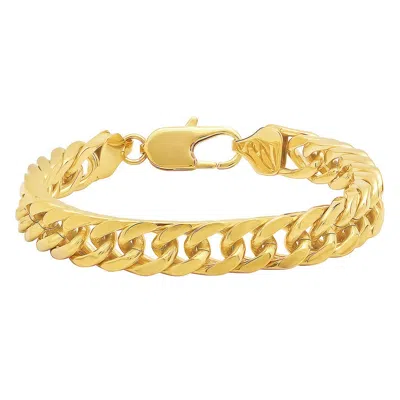 Robert Alton Curb Chain Men's Stainless Steel Bracelet In Gold Tone