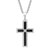 ROBERT ALTON ROBERT ALTON DIAMOND ACCENT STAINLESS STEEL & RESIN CROSS PENDANT