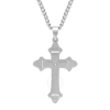 ROBERT ALTON ROBERT ALTON DIAMOND ACCENT STAINLESS STEEL STACKED CROSS PENDANT