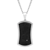 Robert Alton Diamond Accent Stainless Steel With Black & White Finish Dog Tag Pendant In Two-tone