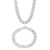 Robert Alton Mariner Link Stainless Steel Necklace And Bracelet Set For Men