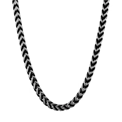 Robert Alton Men's Black Franco Link Stainless Steel Chain In Two Tone