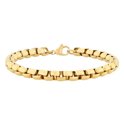 Robert Alton Men's Box Chain Stainless Steel Bracelet In Gold Tone