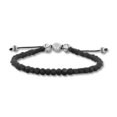 Robert Alton Men's Hematite Bead Bolo Bracelet In Gunmetal