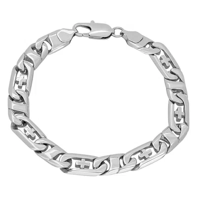 Robert Alton Men's Stainless Steel Curb Link Chain Bracelet In Silver Tone