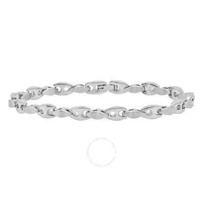 Robert Alton Stainless Steel Anchor Link Bracelet In White