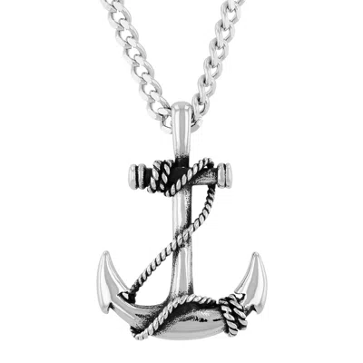 Robert Alton Stainless Steel Anchor Pendant In Silver Tone