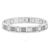 ROBERT ALTON ROBERT ALTON STAINLESS STEEL & TUNGSTEN GRAY CARBON FIBER MENS LINK BRACELET