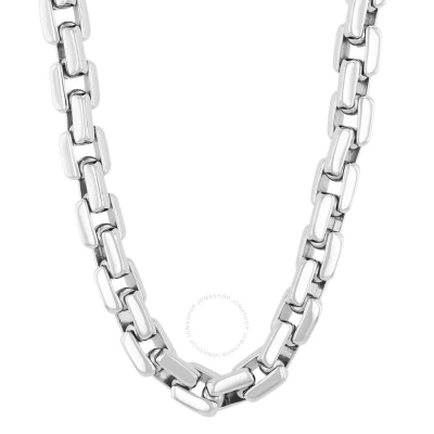 Robert Alton Stainless Steel Beveled Box Link Chain In White
