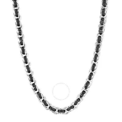 Robert Alton Stainless Steel Black & White Fancy Link Chain In Multi