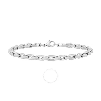 Robert Alton Stainless Steel Flat Anchor 4mm Bracelet In Silver