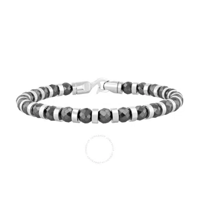 Robert Alton Stainless Steel Hematite Bead Bracelet In Gray