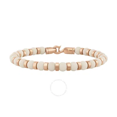 Robert Alton Stainless Steel Jasper Rose Finish Bead Bracelet In Multi