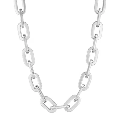 Robert Alton Stainless Steel Large Oval Link Fashion Chain In Silver Tone