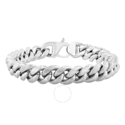 Robert Alton Stainless Steel Reversible Curb Bracelet In White