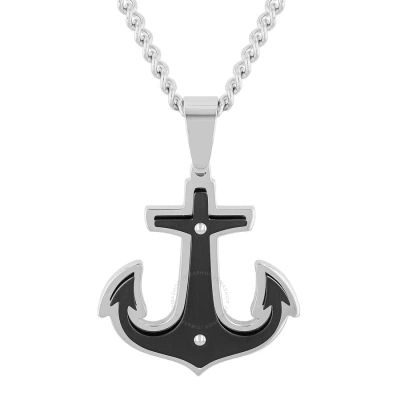 Robert Alton Stainless Steel Two-tone Anchor Pendant