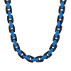 ROBERT ALTON ROBERT ALTON STAINLESS STEEL WITH BLACK & BLUE FINISH CURB LINK CHAIN
