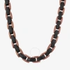ROBERT ALTON ROBERT ALTON STAINLESS STEEL WITH BLACK & BROWN FINISH OVAL LINK CHAIN