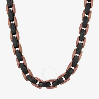 Robert Alton Stainless Steel With Black & Brown Finish Oval Link Chain In Two-tone
