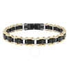 ROBERT ALTON ROBERT ALTON STAINLESS STEEL WITH BLACK & YELLOW FINISH MENS BRACELET