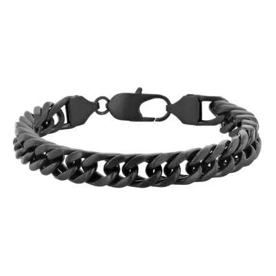 Robert Alton Stainless Steel With Black Matte Finish Curb Link Bracelet