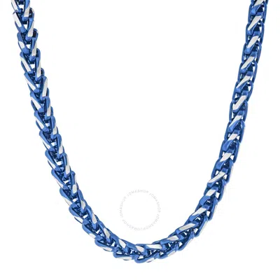 Robert Alton Stainless Steel With Blue Finish Wheat Chain