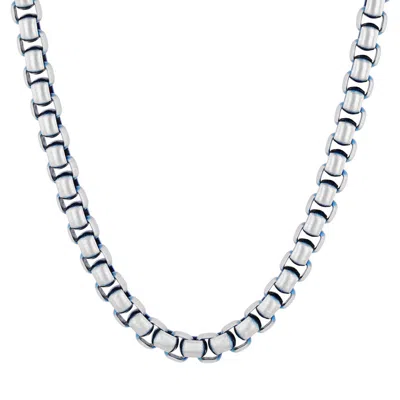 Robert Alton Stainless Steel With Blue Ip Box Link Fashion Chain In Two Tone