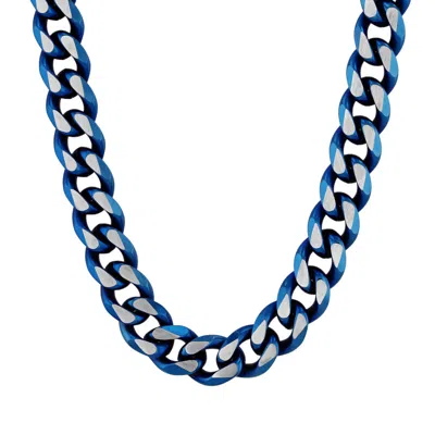 Robert Alton Stainless Steel With Blue Ip Curb Link Fashion Chain In Two Tone