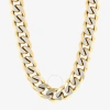 ROBERT ALTON ROBERT ALTON STAINLESS STEEL WITH YELLOW FINISH BEVELED CURB LINK CHAIN