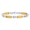 Robert Alton Stainless Steel With Yellow Finish Tag Bracelet In Two Tone
