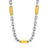 ROBERT ALTON ROBERT ALTON STAINLESS STEEL WITH YELLOW FINISH TAG LINK CHAIN