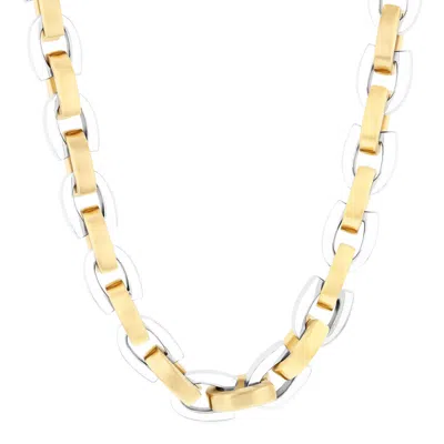 Robert Alton Stainless Steel With Yellow Ip Horseshoe Link Fashion Chain In Gold