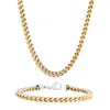 Robert Alton Yellow Finish Stainless Steel Chain And Bracelet Set For Men