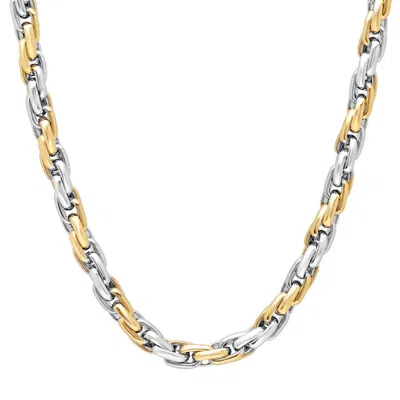 Robert Alton Yellow Stainless Steel Men's Singapore Chain In Two Tone