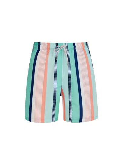 Robert & Son Beachwear Ltd Green Multistripe Mens Swim Shorts