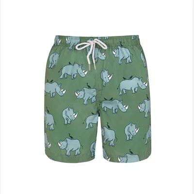 Robert & Son Beachwear Ltd Men's Green Rhino- Green