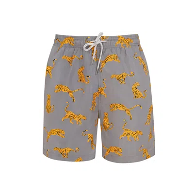 Robert & Son Beachwear Ltd Men's Grey Cheetah - Grey