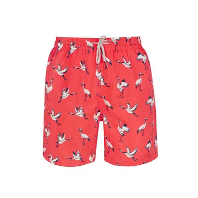 Robert & Son Beachwear Ltd Men's Pink / Purple Coral Crane - Pink & Purple In Pink/purple