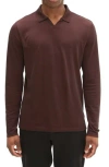 Robert Barakett Adison Long Sleeve Johnny Collar Polo In Red