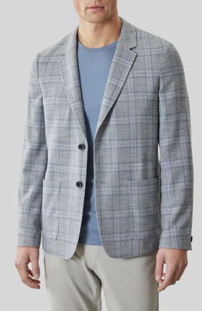Robert Barakett Ambrose Plaid Knit Sport Coat In Gray