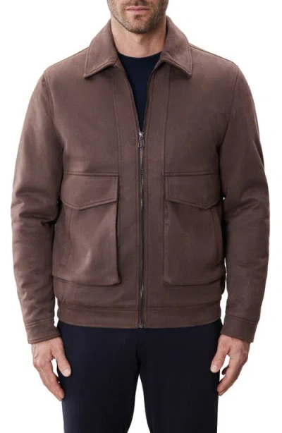 Robert Barakett Anders Cargo Pocket Zip-up Jacket In Brown