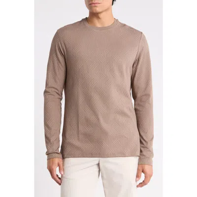 Robert Barakett Anderson Long Sleeve Geometric T-shirt In Brown