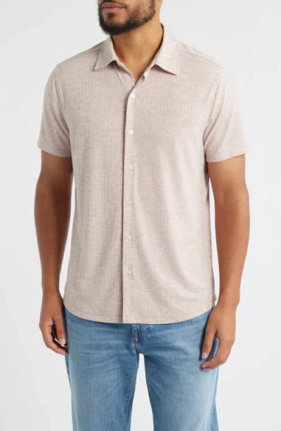 Robert Barakett Anton Knit Button-up Polo In Neutral