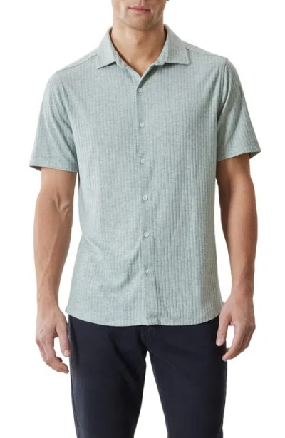 Robert Barakett Anton Knit Button-up Polo In Blue
