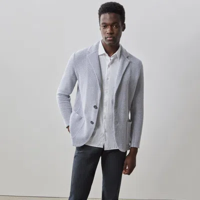 Robert Barakett Archive Swan River Knit Sweater Jacket In Light Grey