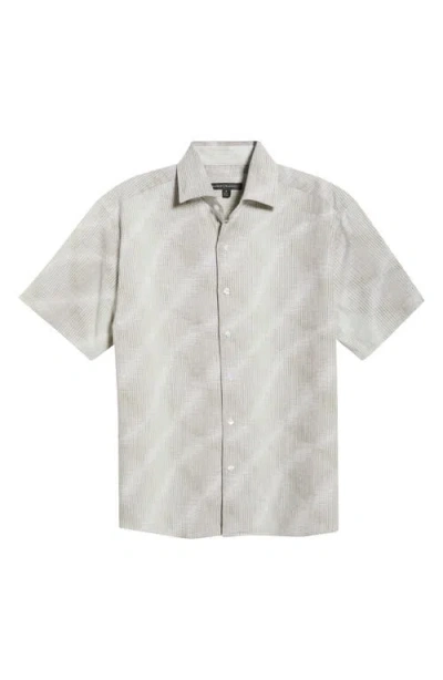 Robert Barakett Atheon Stripe Short Sleeve Button-up Shirt In Gray