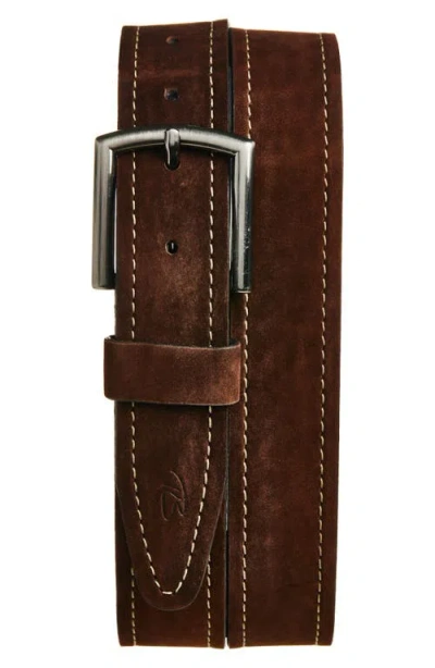 Robert Barakett Avalanche Suede Belt In Brown
