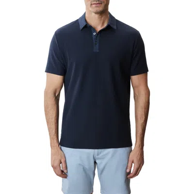 Robert Barakett Baytides Contrast Collar Polo In Blue